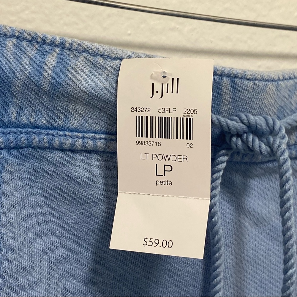 J Jill Light Blue 100% Cotton Drawstring Skirt - NWT - LP - Picture 4 of 10